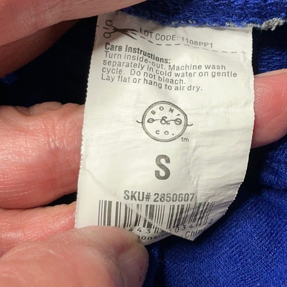 Blue and Gray Dog Hoodie with Paw Print - Picture 8 of 8